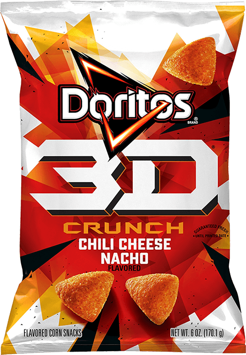Doritos 3D Crunch Corn Snacks Chili Cheese Nacho Flavored