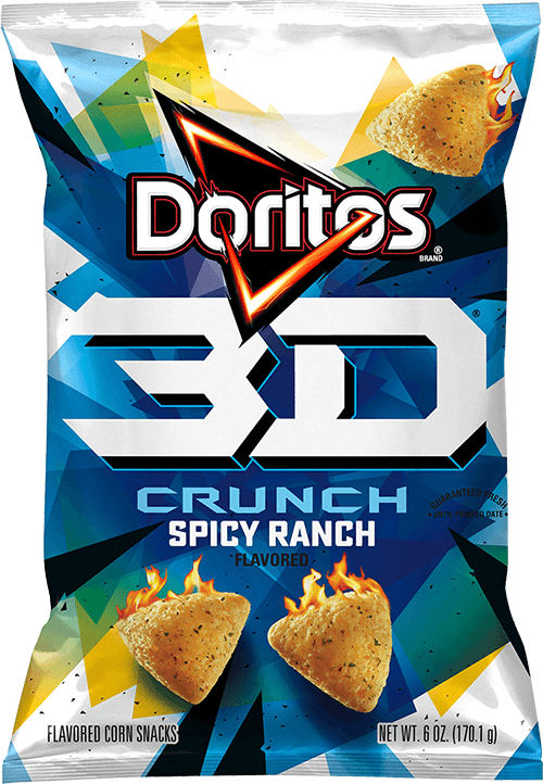Doritos 3D Crunchy Flavored Corn Snacks Spicy Ranch Flavored